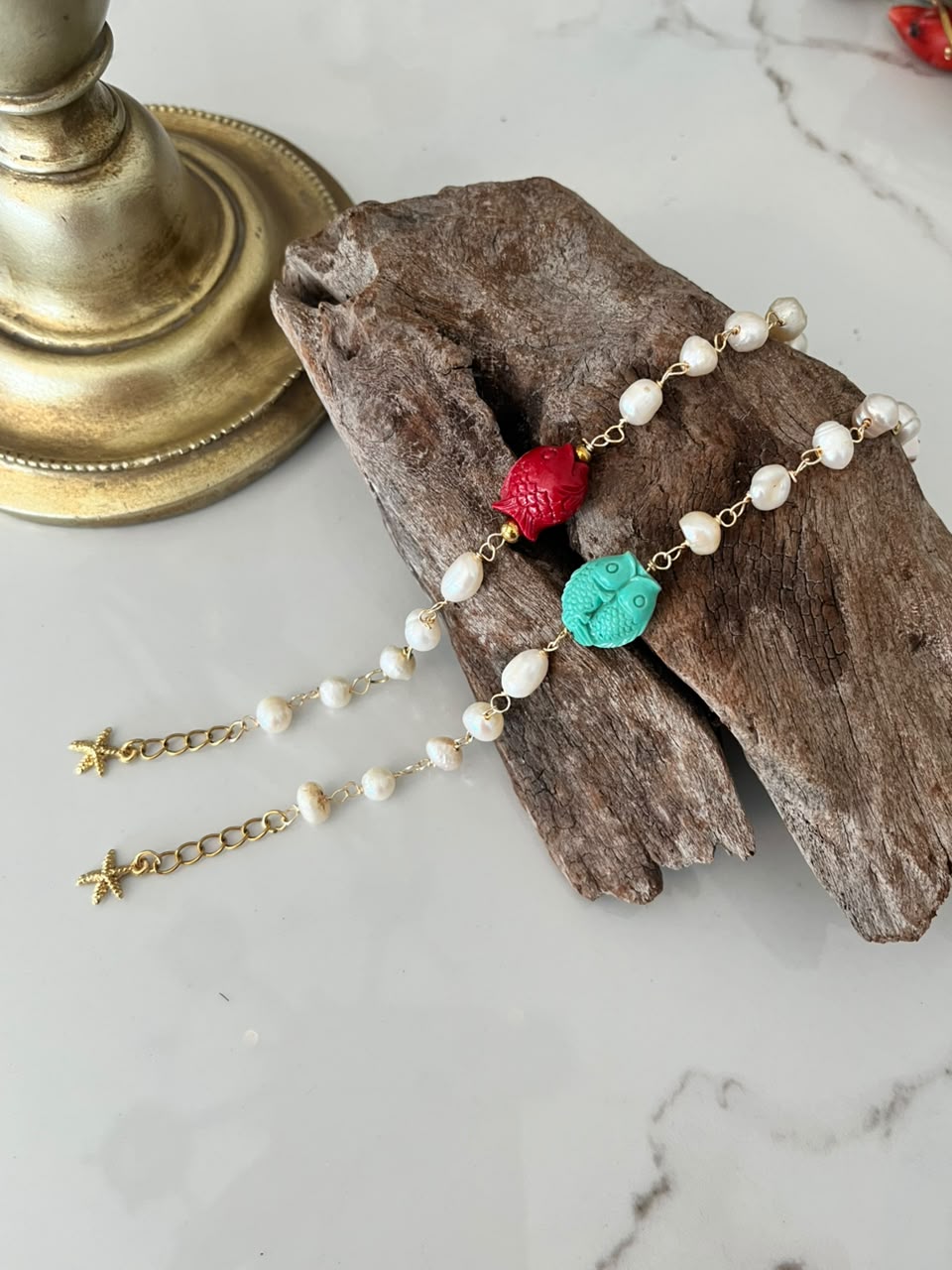 Pulsera PECES Y PERLA